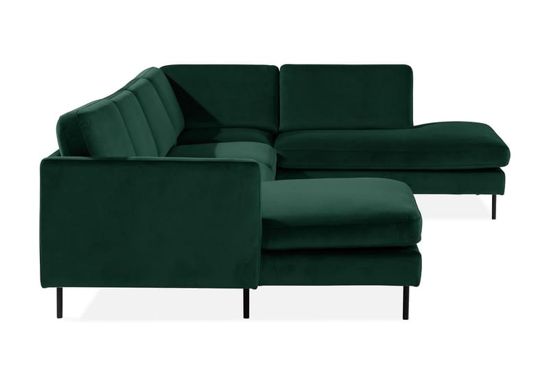 Teodin U-sofa med Divan Fløyel Venstre - Grønn - Møbler - Sofaer - Fløyel sofaer