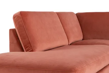 Teodin U-sofa med Divan Fløyel Venstre - Rosa - Møbler - Sofaer - U-sofa