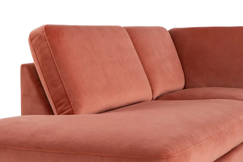 Teodin U-sofa med Divan Fløyel Venstre - Rosa - Møbler - Sofaer - U-sofa