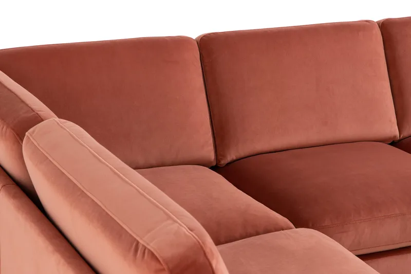 Teodin U-sofa med Divan Fløyel Venstre - Rosa - Møbler - Sofaer - U-sofa