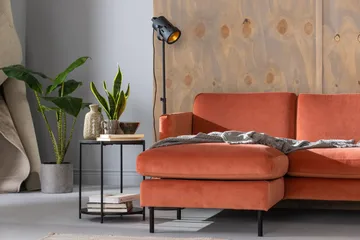 Teodin U-sofa med Divan Fløyel Venstre - Rosa - Møbler - Sofaer - U-sofa
