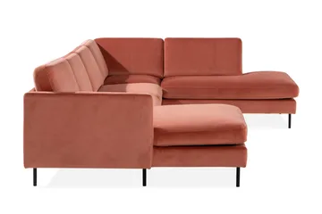 Teodin U-sofa med Divan Fløyel Venstre - Rosa - Møbler - Sofaer - U-sofa