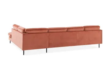 Teodin U-sofa med Divan Fløyel Venstre - Rosa - Møbler - Sofaer - U-sofa