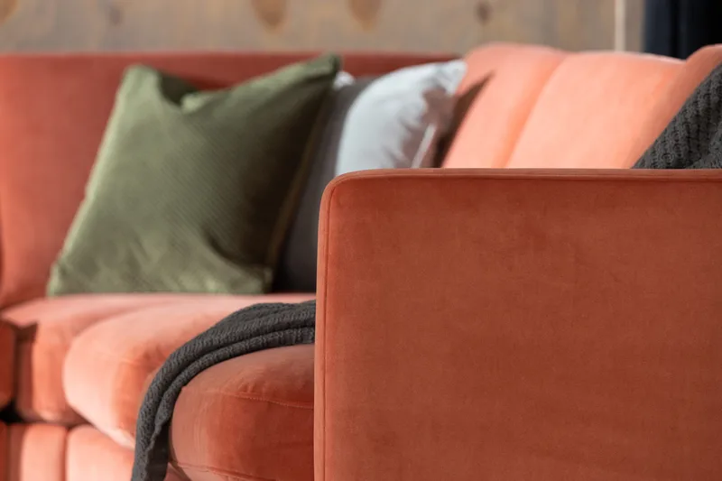 Teodin U-sofa med Divan Fløyel Venstre - Rosa - Møbler - Sofaer - U-sofa