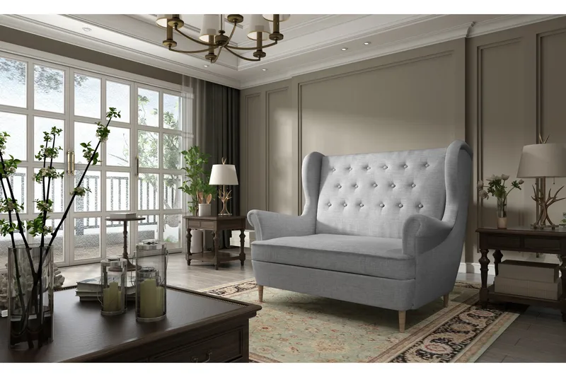 Tiny 2 seter med Armlene, Grå