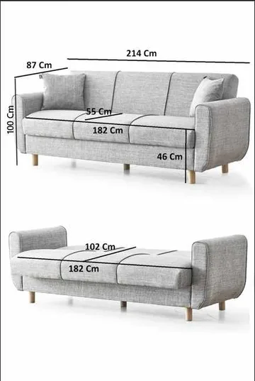 Torlan 3-seters sofa - Grå - Møbler - Sofaer - Sovesofaer