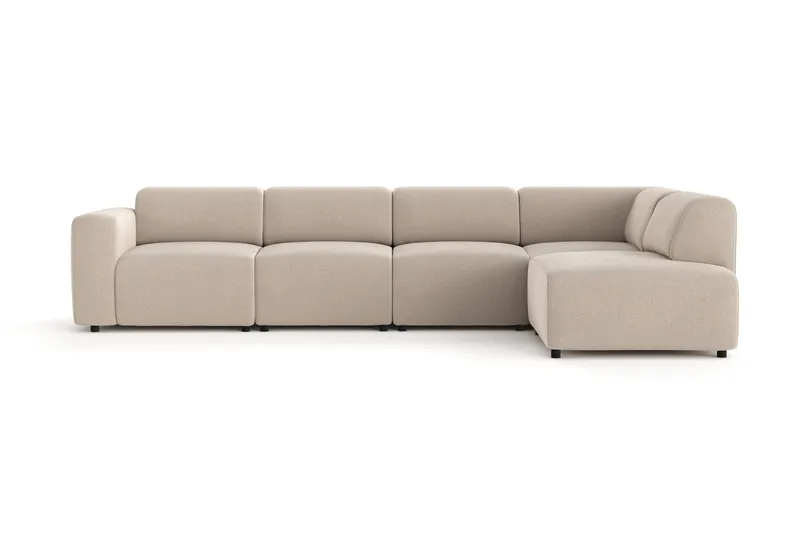Torvasen 5-seters sofa med divan høyre i stoff - Beige - Møbler - Sofaer - Sofa med sjeselong
