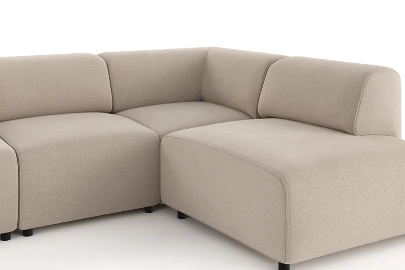 Torvasen 5-seters sofa med divan høyre i stoff - Beige - Møbler - Sofaer - Sofa med sjeselong