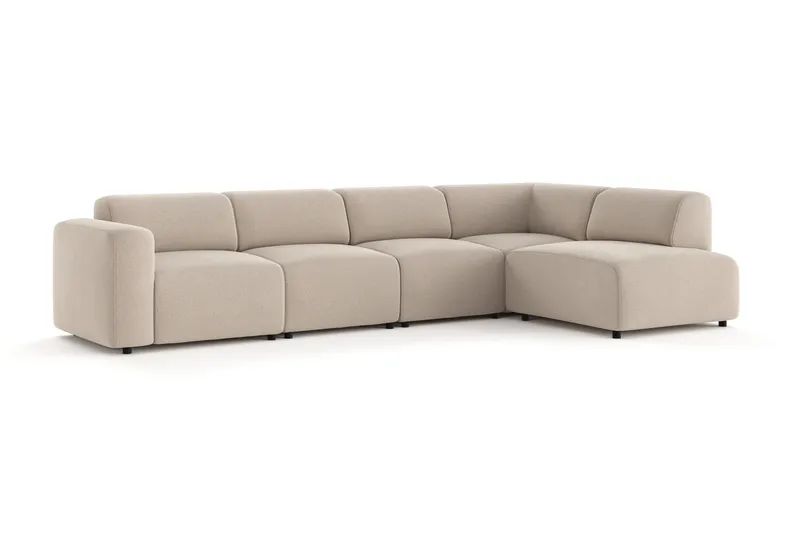 Torvasen 5-seters sofa med divan høyre i stoff - Beige - Møbler - Sofaer - Sofa med sjeselong