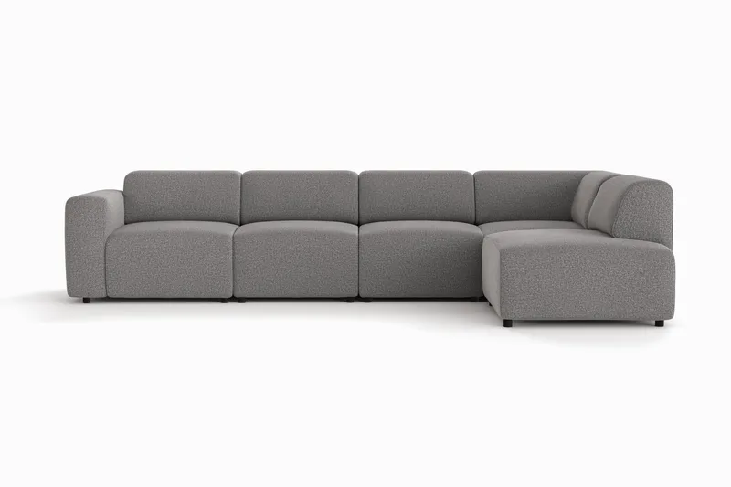 Torvasen 5-seters sofa med divan høyre i stoff, Grå