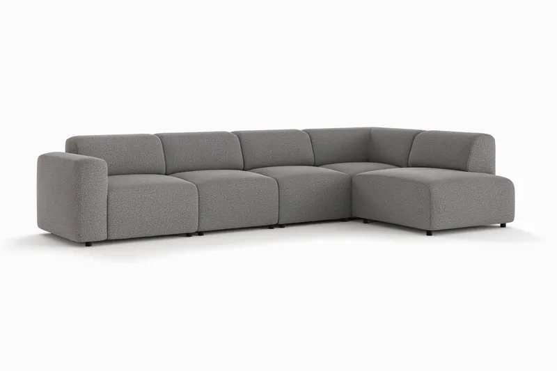 Torvasen 5-seters sofa med divan høyre i stoff - Grå - Møbler - Sofaer - Sofa med sjeselong