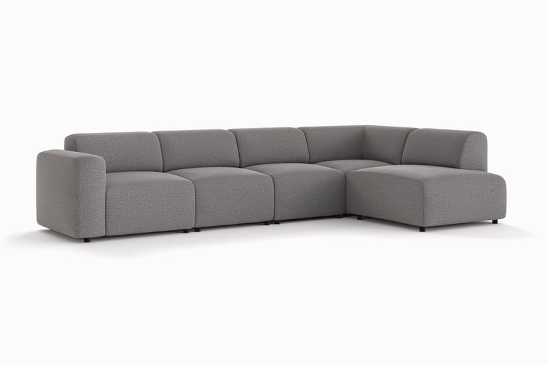 Torvasen 5-seters sofa med divan høyre i stoff - Grå - Møbler - Sofaer - Sofa med sjeselong