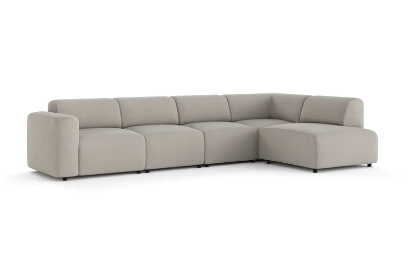 Torvasen 5-seters sofa med divan høyre i stoff - Lys grå - Møbler - Sofaer - Sofa med sjeselong