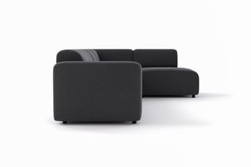 Torvasen 5-seters sofa med divan høyre i stoff - Svart - Møbler - Sofaer - Sofa med sjeselong