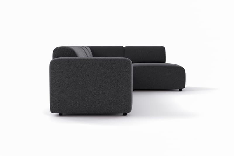 Torvasen 5-seters sofa med divan høyre i stoff - Svart - Møbler - Sofaer - Sofa med sjeselong
