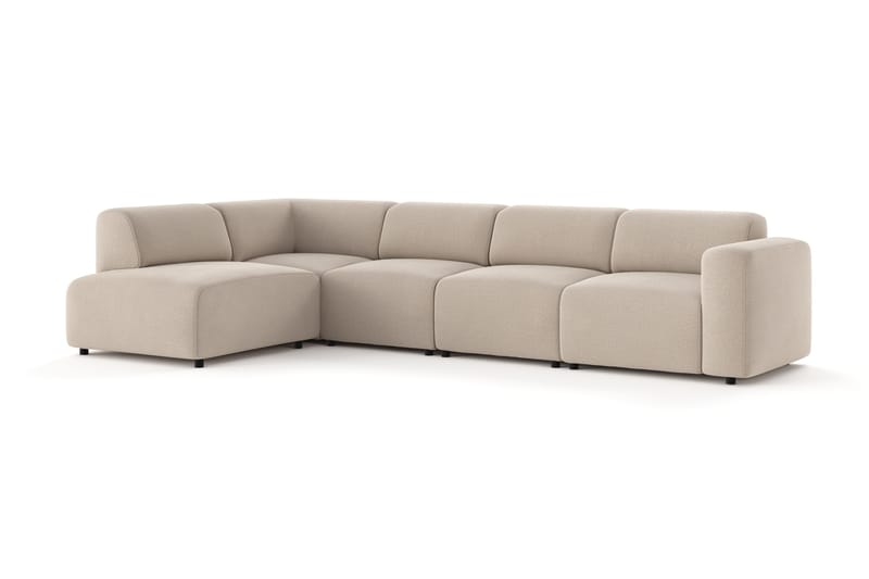 Torvasen 5-seters sofa med divan venstre i stoff - Beige - Møbler - Sofaer - Sofa med sjeselong