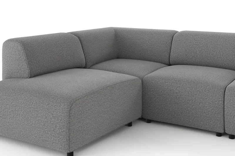 Torvasen 5-seters sofa med divan venstre i stoff - Grå - M øbler - Sofaer - Sofa med sjeselong