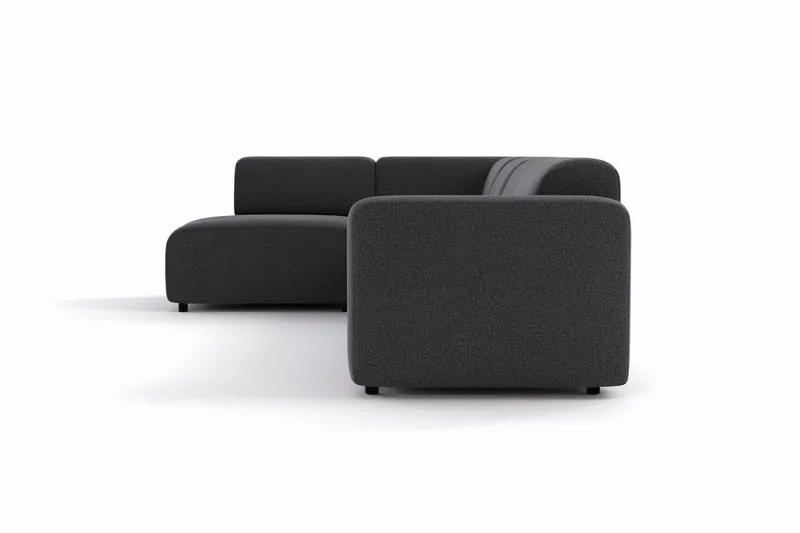 Torvasen 5-seters sofa med divan venstre i stoff - Svart - Møbler - Sofaer - Sofa med sjeselong