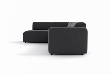 Torvasen 5-seters sofa med divan venstre i stoff - Svart - Møbler - Sofaer - Sofa med sjeselong