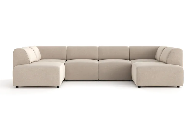 Torvasen 6-seters sofa med dobbeldivan i stoff - Beige - Møbler - Sofaer - U-sofa