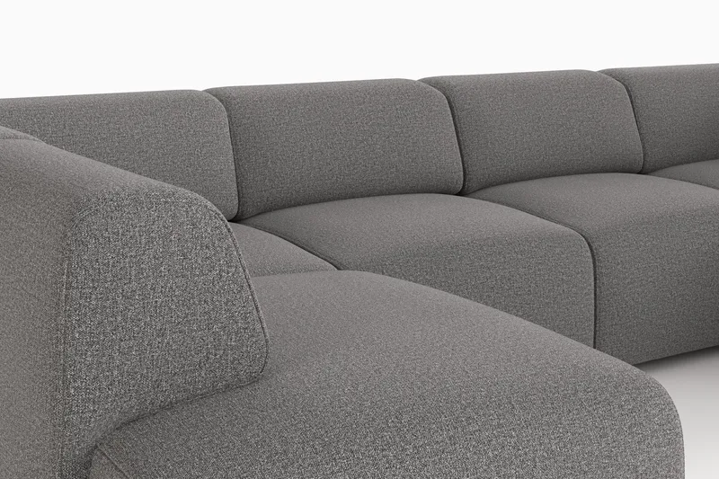 Torvasen 6-seters sofa med dobbeldivan i stoff - Grå - Møbler - Sofaer - U-sofa