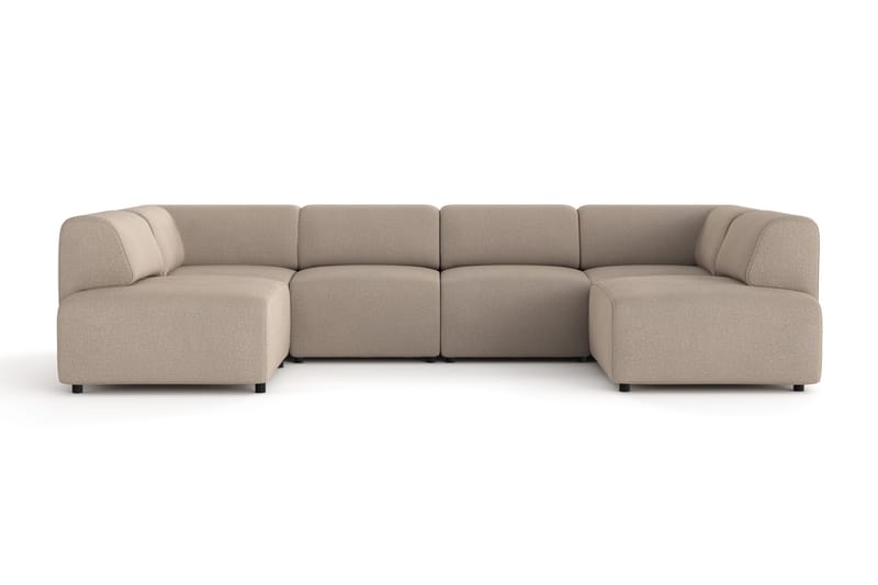Torvasen 6-seters sofa med dobbeldivan i stoff - Greige - Møbler - Sofaer - U-sofa