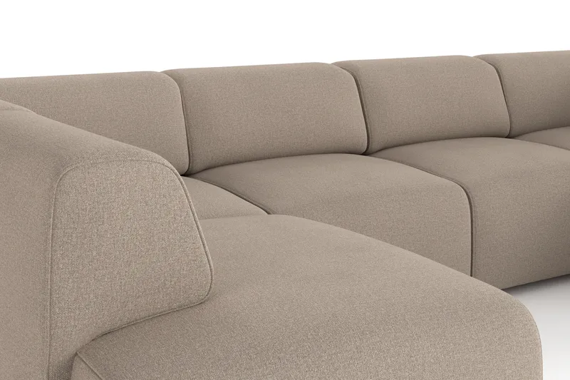 Torvasen 6-seters sofa med dobbeldivan i stoff - Greige - Møbler - Sofaer - U-sofa