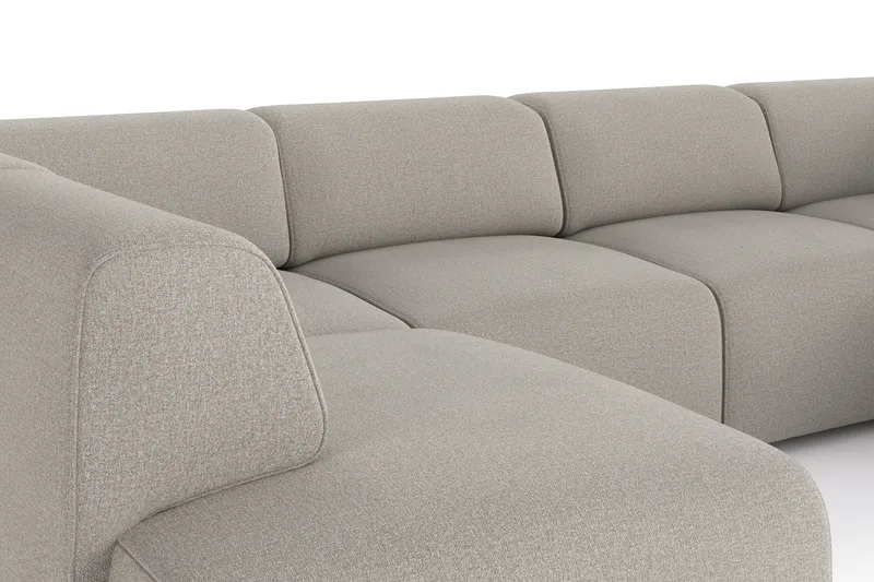 Torvasen 6-seters sofa med dobbeldivan i stoff - Lys grå - Møbler - Sofaer - U-sofa