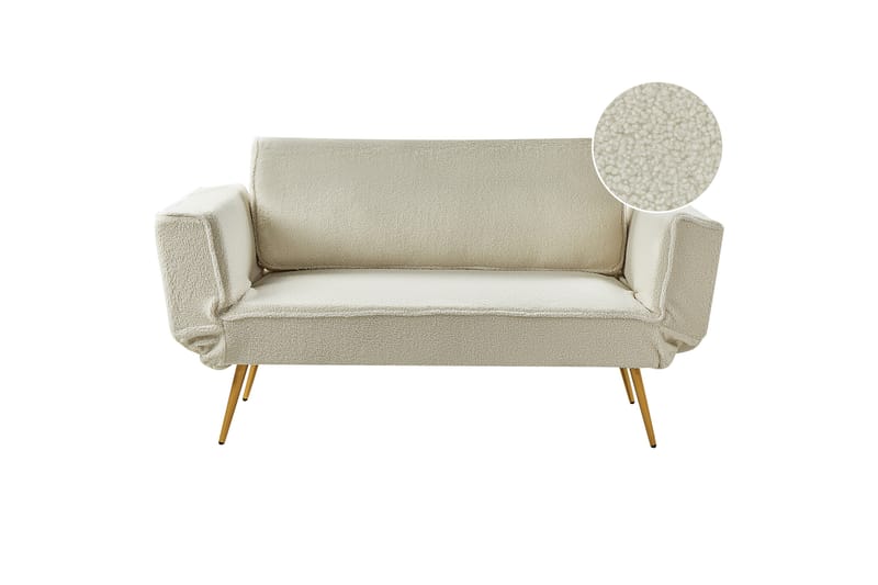 Touya Sovesofa 2-seter - Gull/Hvit - Møbler - Sofaer - Sovesofaer