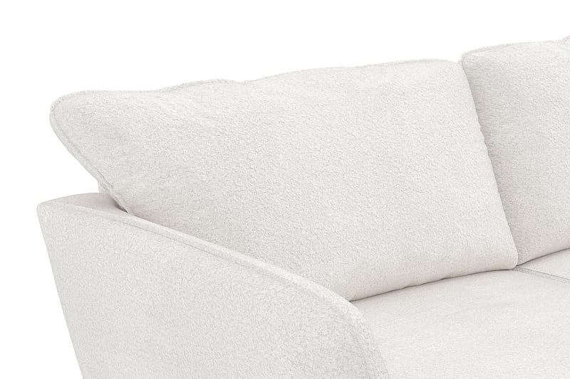 Trend Lyx 2-seter Sofa med Utsvungne Armlener i Bouclé med Trebein - Hvit - Møbler - Sofaer - 2 seter sofa