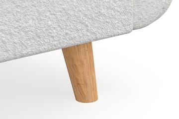 Trend Lyx 2-seter Sofa med Utsvungne Armlener i Bouclé med Trebein - Hvit - Møbler - Sofaer - 2 seter sofa