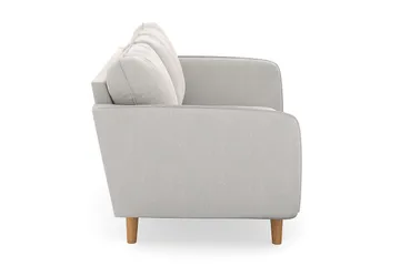 Trend Lyx 2-seter Sofa med Utsvungne Armlener i Fløyel med Trebein - Hvit - Møbler - Sofaer - Fløyel sofaer