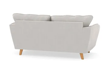 Trend Lyx 2-seter Sofa med Utsvungne Armlener i Fløyel med Trebein - Hvit - Møbler - Sofaer - Fløyel sofaer