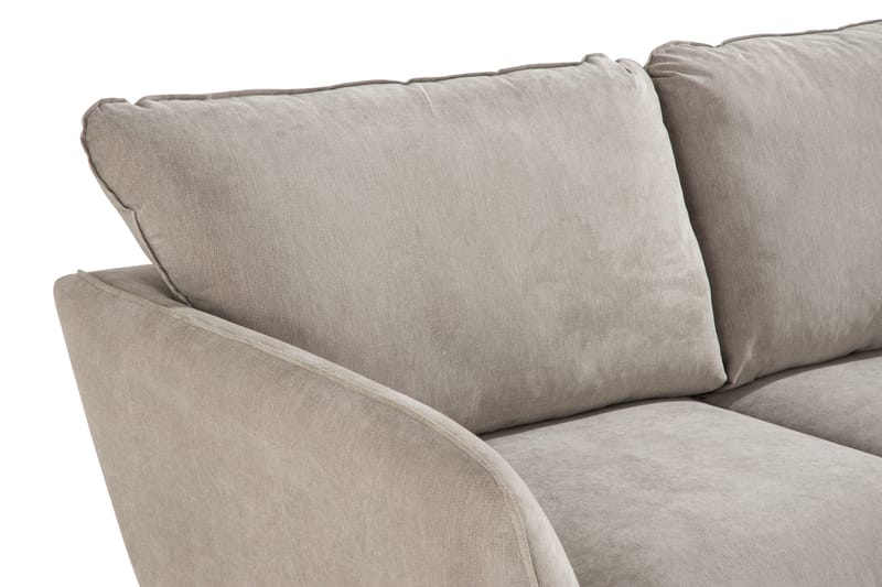 Trend Lyx 2-seter Sofa med Utsvungne Armlener i Stoff med Trebein - Beige - Møbler - Sofaer - 2 seter sofa