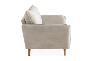 Trend Lyx 2-seter Sofa med Utsvungne Armlener i Stoff med Trebein - Beige - Møbler - Sofaer - 2 seter sofa