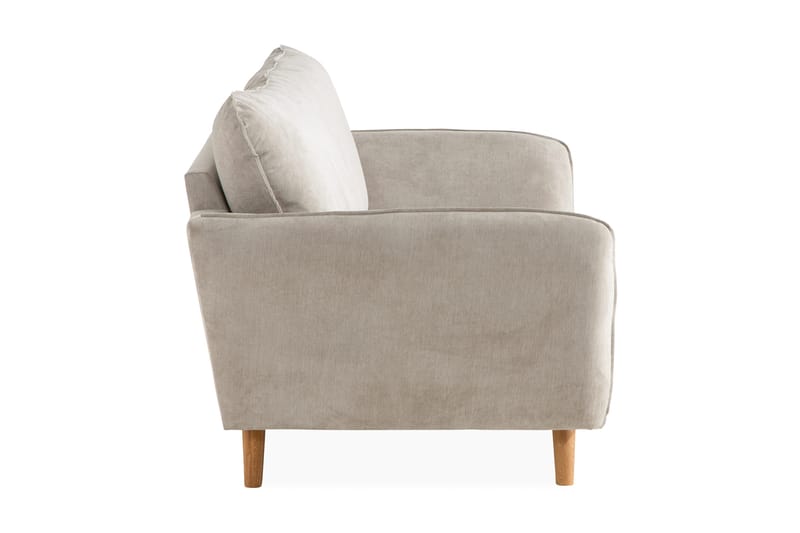 Trend Lyx 2-seter Sofa med Utsvungne Armlener i Stoff med Trebein - Beige - Møbler - Sofaer - 2 seter sofa