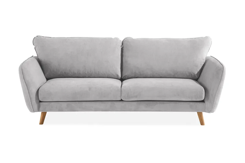 Trend Lyx 3-seters Stoffsofa, Lys grå