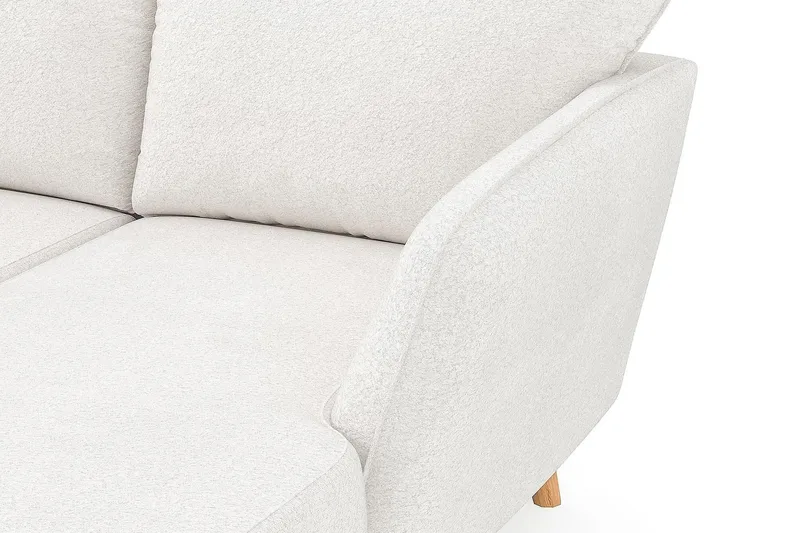 Trend Lyx 4-seters Høyrevendt U-formet Sofa med Divan og Sjeselong i Bouclé - Hvit - Møbler - Sofaer - U-sofa