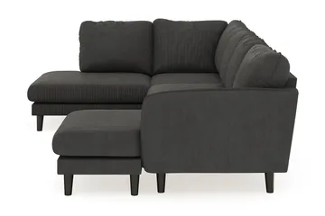 Trend Lyx 4-seters Høyrevendt U-formet Sofa med Divan og Sjeselong i Manchester - Mørkegrå - Møbler - Sofaer - U-sofa
