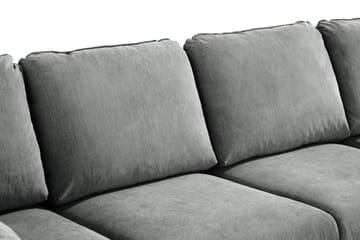 Trend Lyx 4-seters Høyrevendt U-formet Sofa med Divan og Sjeselong i Stoff - Grå - Møbler - Sofaer - U-sofa