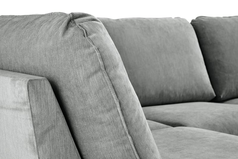 Trend Lyx 4-seters Høyrevendt U-formet Sofa med Divan og Sjeselong i Stoff - Grå - Møbler - Sofaer - U-sofa