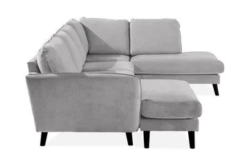 Trend Lyx 4-seters Høyrevendt U-formet Sofa med Divan og Sjeselong i Stoff - Lys grå - Møbler - Sofaer - U-sofa