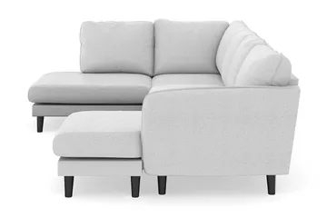 Trend Lyx 4-seters Høyrevendt U-formet Sofa med Divan og Sjeselong i Stoff - Lysegrå - Møbler - Sofaer - U-sofa