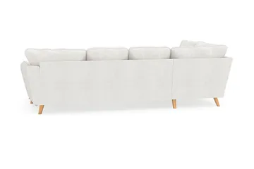 Trend Lyx 4-seters Venstrevendt U-formet Sofa med Divan og Sjeselong i Bouclé - Hvit - Møbler - Sofaer - U-sofa