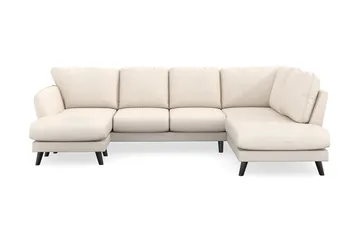 Trend Lyx 4-seters Venstrevendt U-formet Sofa med Divan og Sjeselong i Manchester - Beige - Møbler - Sofaer - U-sofa