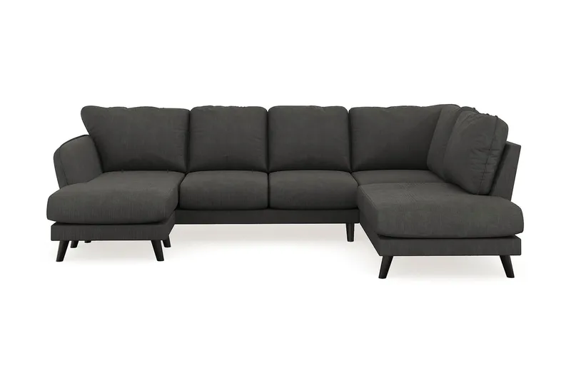 Trend Lyx 4-seters Venstrevendt U-formet Sofa med Divan og Sjeselong i Manchester, Mørkegrå