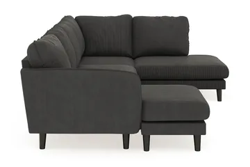 Trend Lyx 4-seters Venstrevendt U-formet Sofa med Divan og Sjeselong i Manchester - Mørkegrå - Møbler - Sofaer - U-sofa
