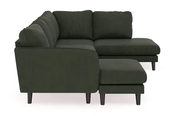 Trend Lyx 4-seters Venstrevendt U-formet Sofa med Divan og Sjeselong i Manchester - Mørkegrønn - Møbler - Sofaer - U-sofa