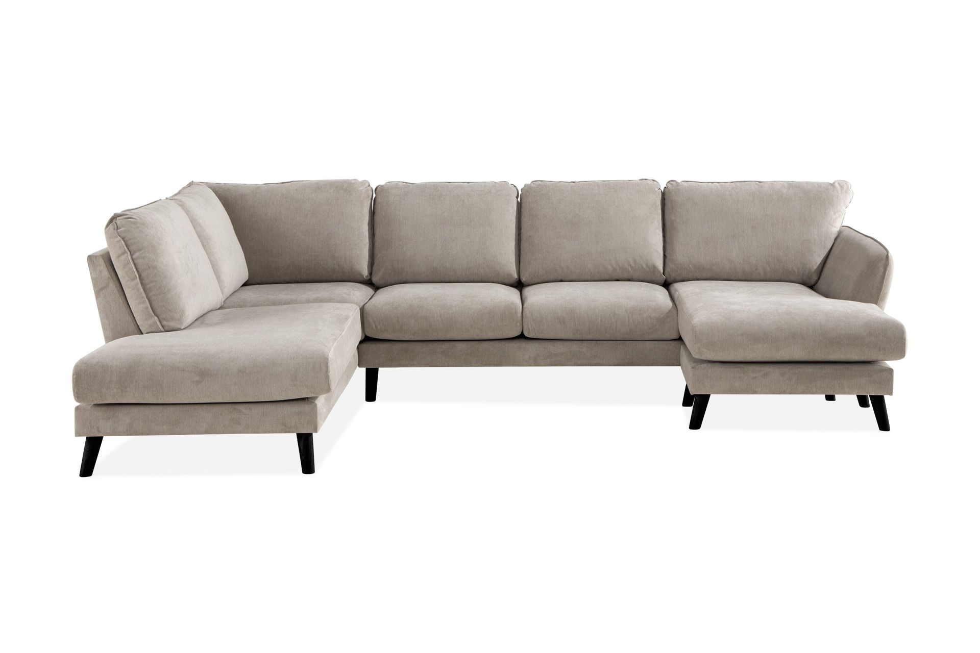 Trend Lyx 4-seters Venstrevendt U-formet Sofa med Divan og Sjeselong i Stoff - Beige