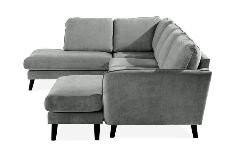 Trend Lyx 4-seters Venstrevendt U-formet Sofa med Divan og Sjeselong i Stoff - Grå - Møbler - Sofaer - U-sofa